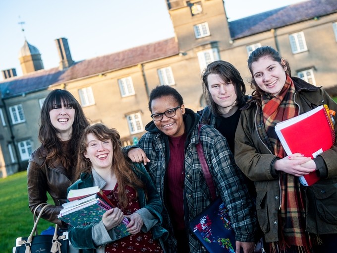 Group of students outside the Lampeter campus