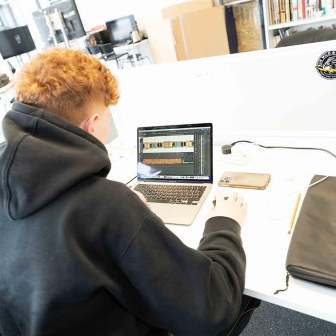 Student working on a Macbook
