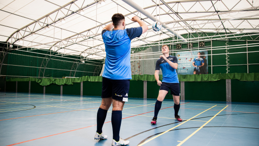 Students football training