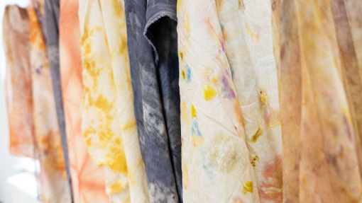 fabric hanging with different patterns and colours