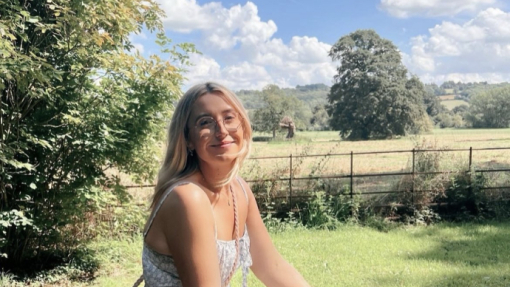 emily morgan posing outside