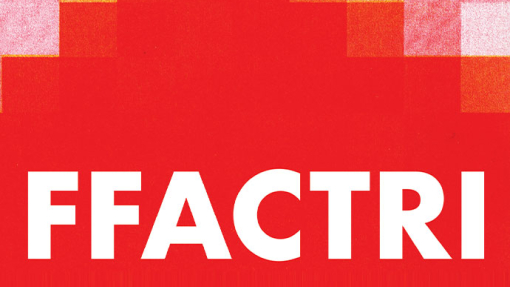 the word ffactri on a red background