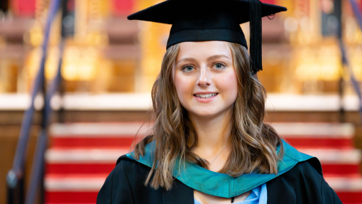 an image of Bethan Ball in her cap and gown