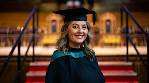 Sinead Edwards in her cap and gown