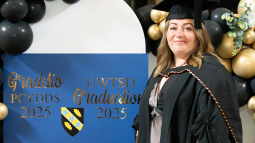 Maria D'Angelo at her graduation ceremony