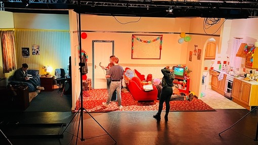 Set dressing the Manchester student flat from 1994.