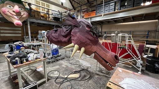 Elizabeth The Dragon from Shrek in the main theatre workshop.