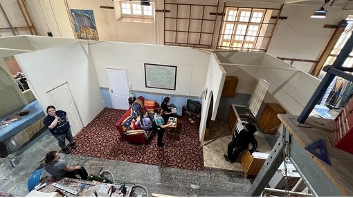 The Manchester Flat 1994 under construction in the theatre workshop.