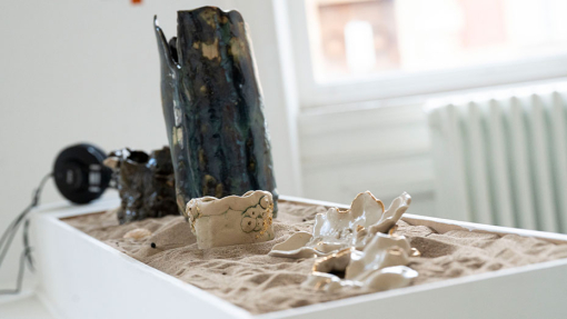 art and design of glass sculpture in sand