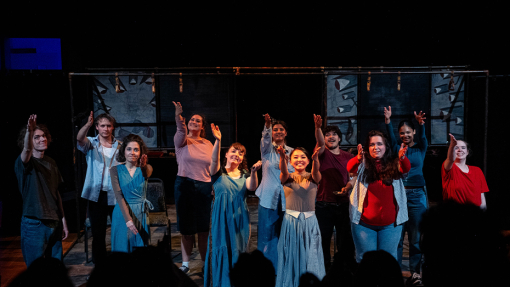Summer show acting exhibition, students acting on stage