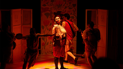 Summer show acting exhibition, students acting on stage