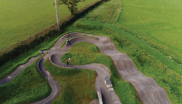 Aerial view Cynefin bike track