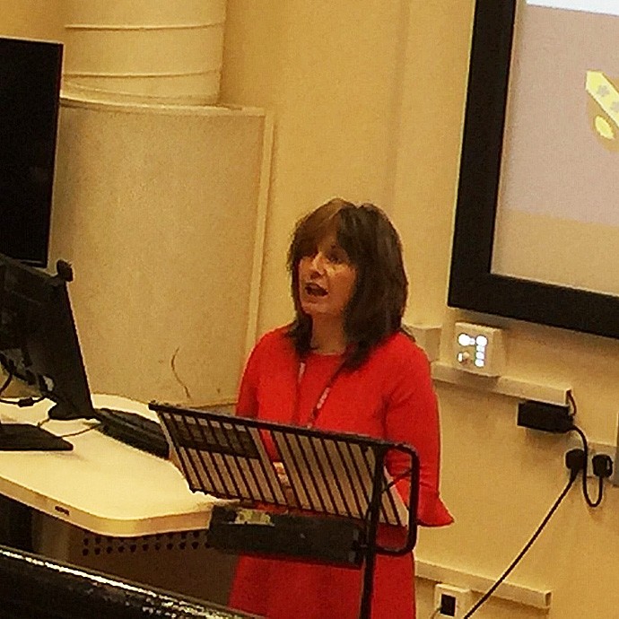 Dr Alison Evans giving a presentation. 