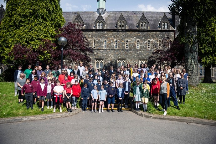 A group photo of students and teachers at the Children's Climate Conference