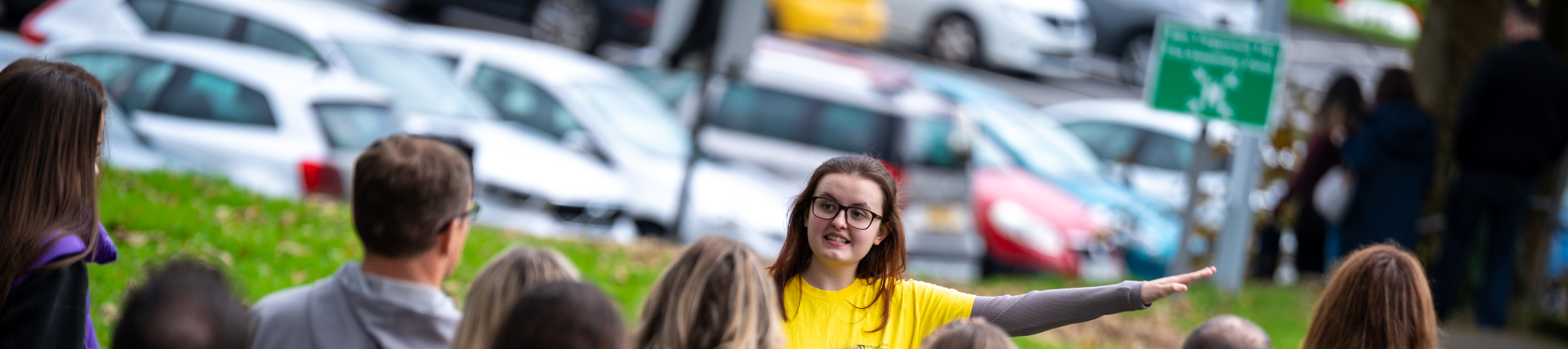 Student Ambassador leading a campus tour