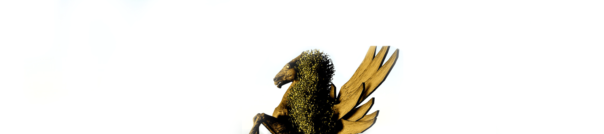 A computer animation of a winged horse rearing up; credited to Ziyan Sun. 